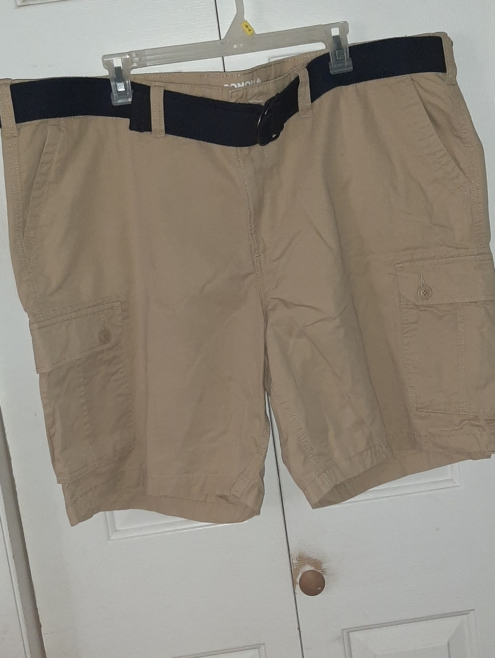 Sonoma Goods For Life Men's Khaki Cargo Shorts with Belt Size 46